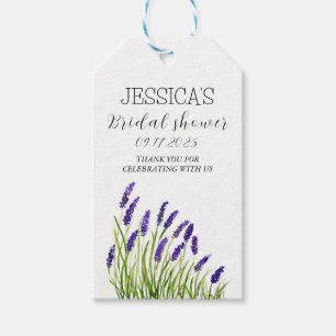 Lavender flowers watercolor rustic Bridal shower Gift Tags
