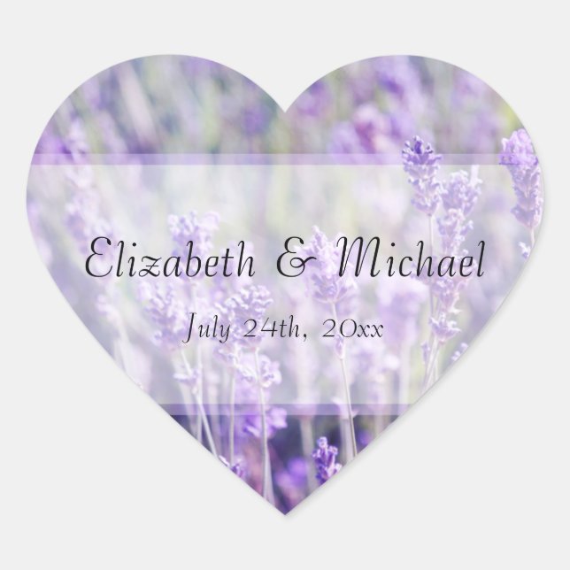 Lavender Flowers Wedding Favour Label (Front)