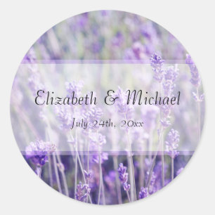 Lavender Flowers Wedding Favour Label