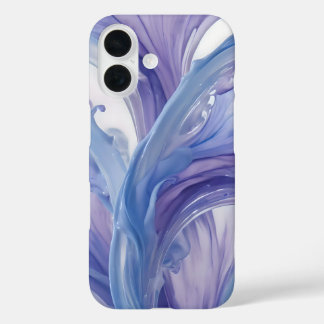 Lavender Fluid Bloom – Abstract Floral Splash Art iPhone 16 Case