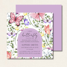 Lavender Fluttering Butterfly Greenery Square