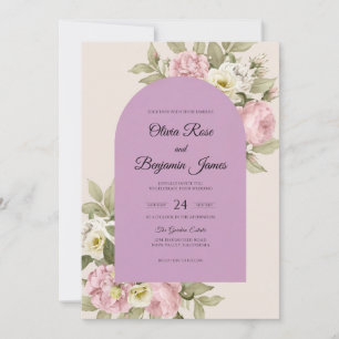Lavender Foliage Muted Eucalyptus Wedding Invitation