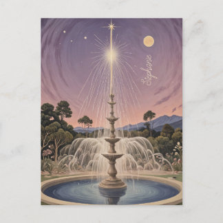 Lavender Fountain's Lullaby Personalized  Postcard