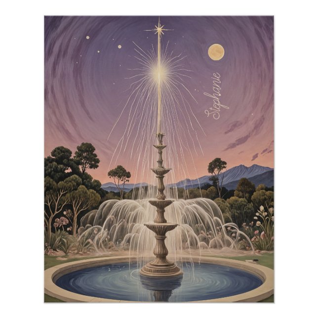 Lavender Fountain's Lullaby Personalized  Poster (Front)