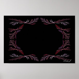 Lavender Fractal Floral Border Canvas or Poster