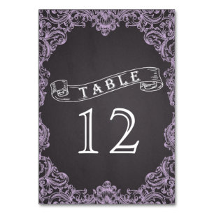 Lavender frame & chalkboard wedding table number