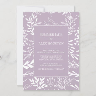 Lavender Frost Floral Wedding Invitation w/ Photo