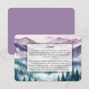 Lavender Frost in the Alpine Mist Wedding Enclosure Card