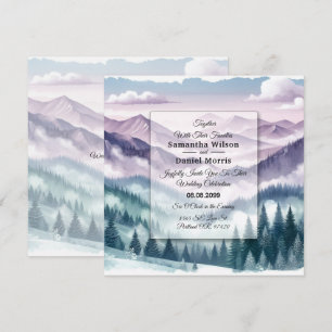 Lavender Frost in the Alpine Mist Wedding Invitation