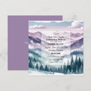 Lavender Frost in the Alpine Mist Wedding Invitation
