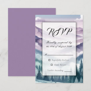 Lavender Frost in the Alpine Mist Wedding RSVP Card