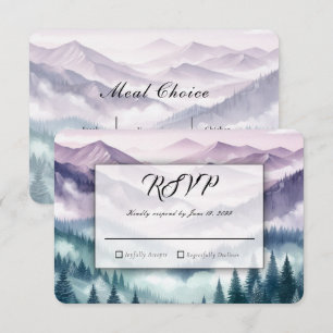 Lavender Frost in the Alpine Mist Wedding RSVP Card
