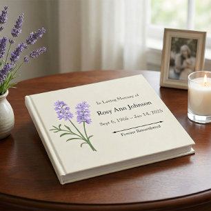 Lavender Funeral Guest Book – In Loving Memory