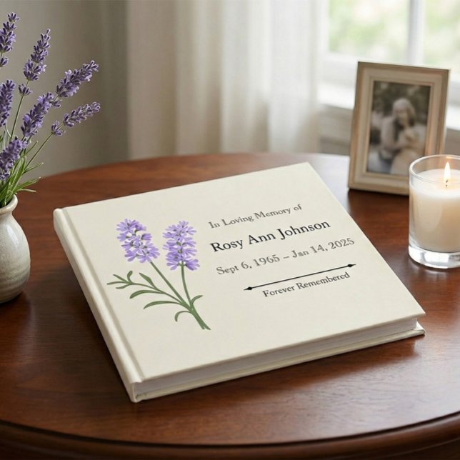 Lavender Funeral Guest Book – In Loving Memory (Creator Uploaded)