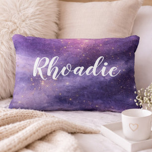 Lavender Galaxy Name Accent Pillow