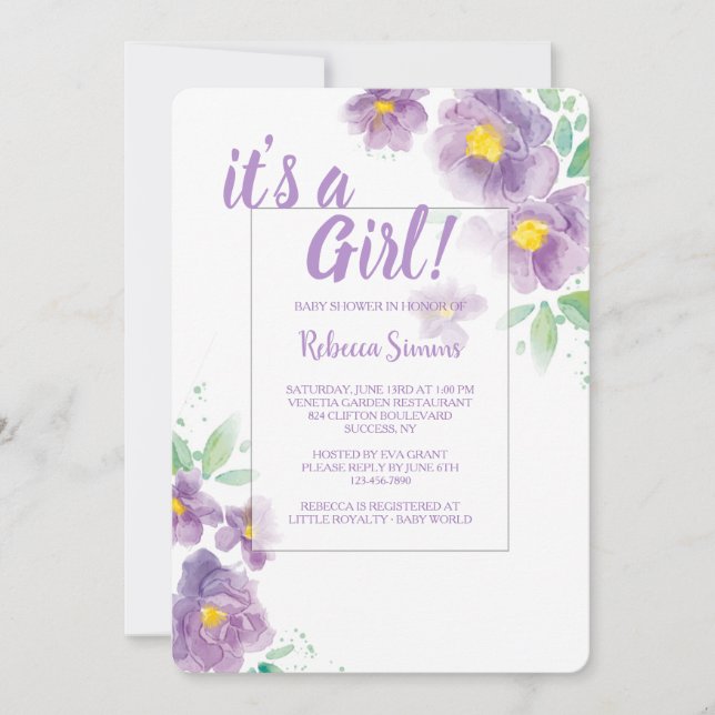 Lavender Garden Invitation (Front)