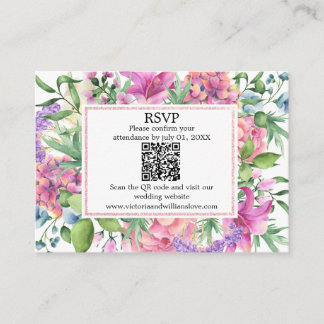 Lavender Garden Romantic Watercolor Floral Respons Enclosure Card