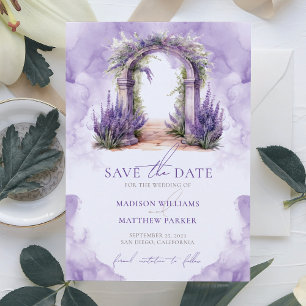 Lavender Garden Wedding Photo Personalized Save The Date