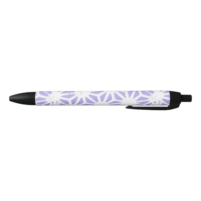 Lavender geometric pattern black ink pen (Bottom)