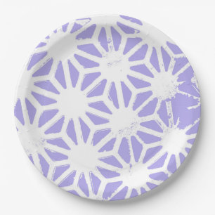 Lavender geometric pattern paper plate
