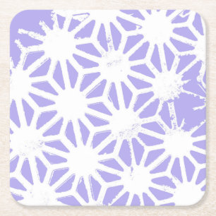 Lavender geometric pattern square paper coaster