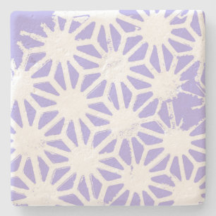 Lavender geometric pattern stone coaster