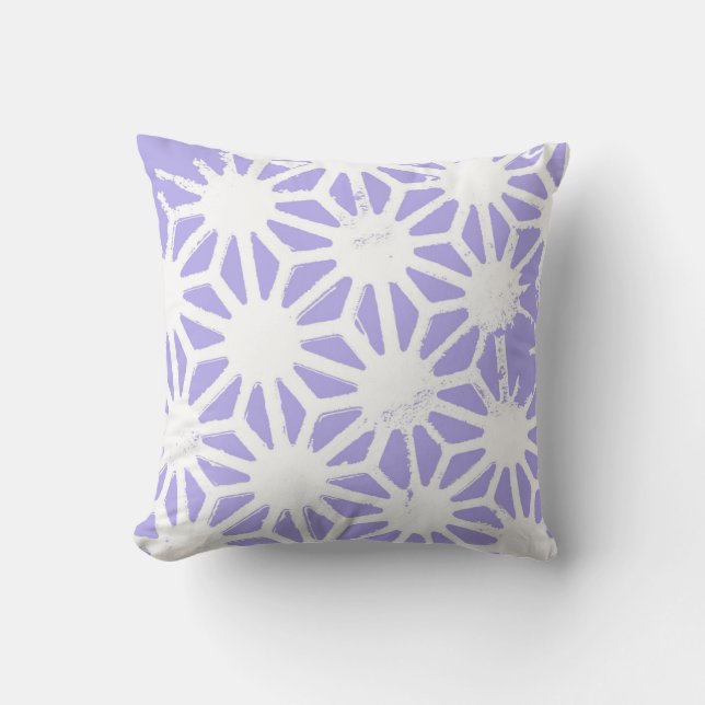 Lavender geometric pattern throw pillow (Front)