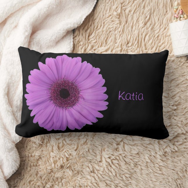 Lavender Gerbera Daisy Lumbar Pillow (Blanket)