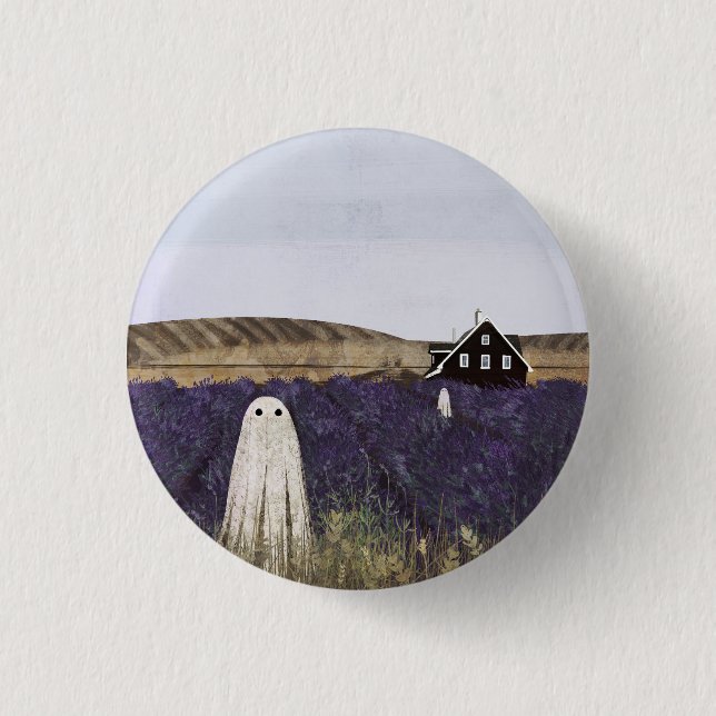 Lavender Ghost 1 Inch Round Button (Front)