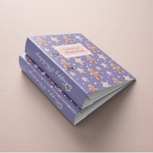 Lavender Gingerbread Man Holiday Family Binder