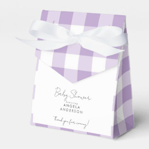Lavender Gingham Baby Shower Thank You Favor Box