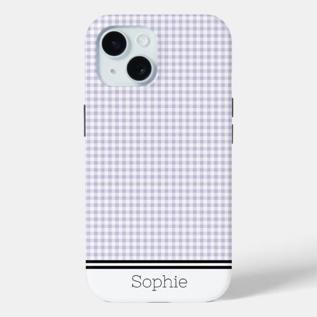 Lavender Gingham Custom Samsung Case-Mate iPhone Case (Back)