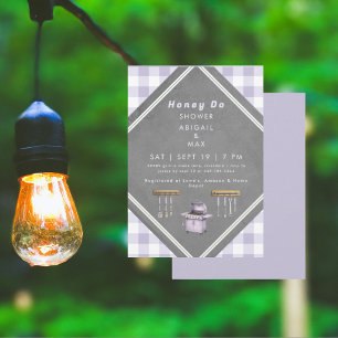 Lavender Gingham Honey Do Shower Invitation