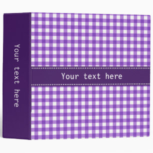 Lavender Gingham Pattern Binder