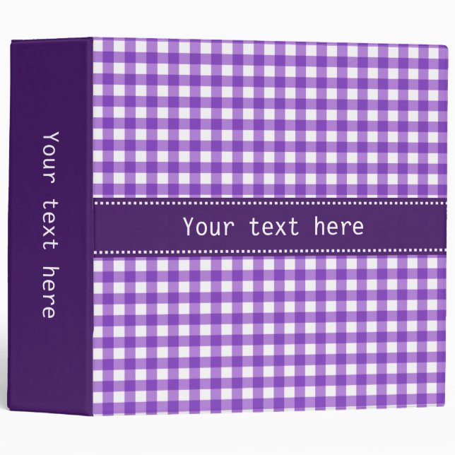 Lavender Gingham Pattern Binder (Front/Spine)