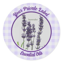 Lavender Gingham Private Essential Oils label 