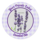 Lavender Gingham Private Essential Oils label