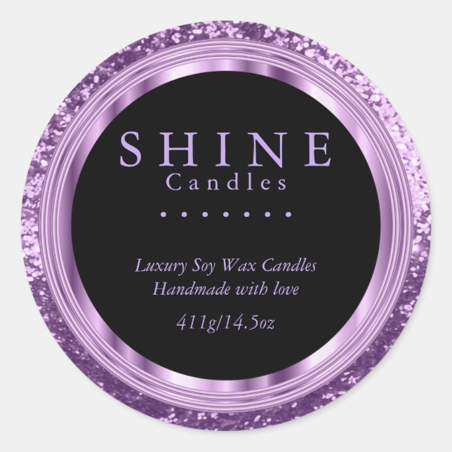 Lavender Glitter and Black Labels (Front)