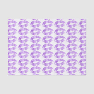 Lavender Glitter Lips Kiss Pattern Tissue Paper