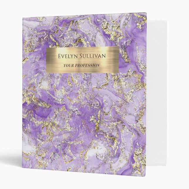 Lavender Gold Fluid Marble Binder (Front/Inside)