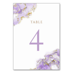 lavender gold fluid marble Table Number 4