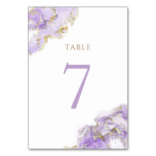 lavender gold fluid marble Table Number 7