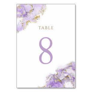 lavender gold fluid marble Table Number 8