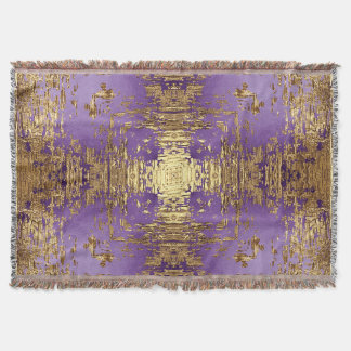Lavender Gold Metallic Kaleidoscope Throw Blanket