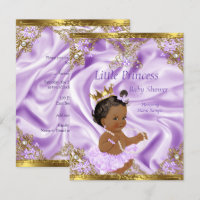 Lavender Gold Princess Baby Shower Ethnic Girl