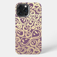Lavender Gold Smile Smiling Face Pattern Modern