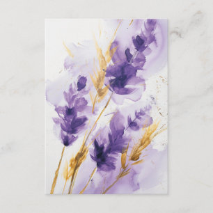Lavender Golden Watercolor Floral RSVP Card