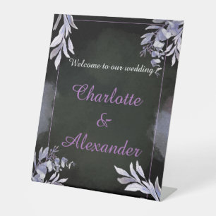Lavender Gothic Floral Wedding Welcome Sign