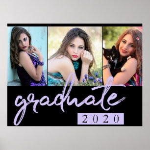 Lavender Graduate   Chic Purple Photo Keepsake Poster