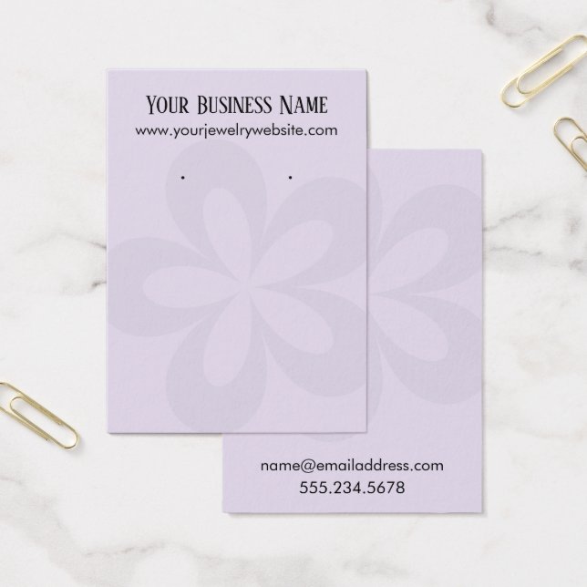 Lavender Graphic Flower 1 Earring Holder Display (Office)